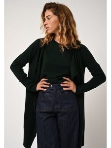 AUTHENTIC CASHMERE Kaszmirowy kardigan "Chésery" w kolorze ciemnozielonym rozmiar: XL. Zielone kardigany AUTHENTIC CASHMERE, xl, bez wzorów, z kaszmiru, bez ramiączek. Za 480,90 zł.