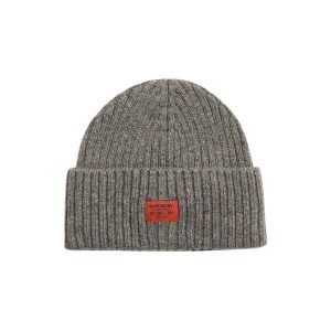 Damska czapka z dzianiny Superdry Workwear Nep. Szare czapki Superdry, bez wzorów, z dzianiny. Za 123,65 zł.