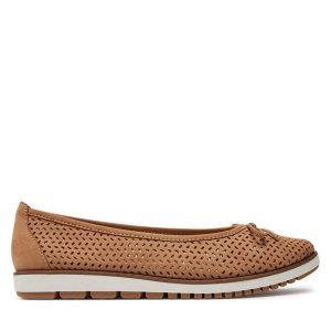 Baleriny Tamaris. Brązowe balerinki Tamaris, bez wzorów, bez obcasa, bez zapięcia. Za 269,99 zł.