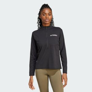 Koszulka Terrex Multi Climacool 1/2 Zip Long Sleeve. Czerwone bluzki ADIDAS, xl, bez wzorów, sportowe, bez kołnierzyka, bez ramiączek. Za 259,00 zł.