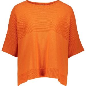 Sweter w kolorze pomarańczowym. Swetry klasyczne marki Benetton. W wyprzedaży za 54,95 zł.