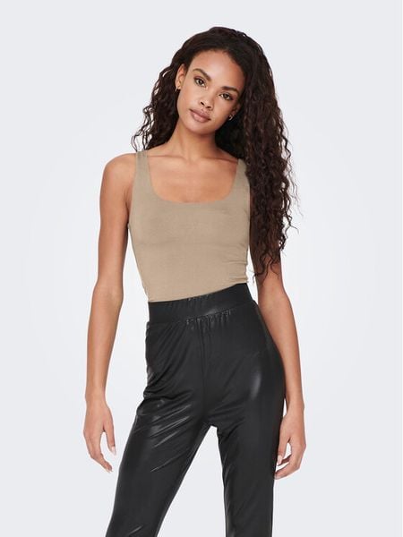 ONLY Top Lea 15278090 Biały Regular Fit. Białe topy ONLY, xl, bez wzorów, z syntetyku, bez kołnierzyka, bez ramiączek. Za 59,99 zł.