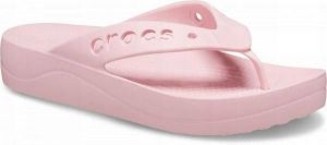 Japonki Dla Dorosłych Crocs Baya Platform Flip. Czarne klapki Crocs, bez wzorów, z materiału, bez obcasa. Za 139,99 zł.