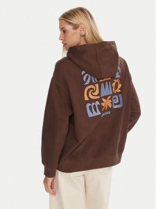 Quiksilver Bluza EQWFT03189 Brązowy Regular Fit. Brązowe bluzy Quiksilver, s, bez wzorów, z bawełny, bez kaptura. Za 319,99 zł.