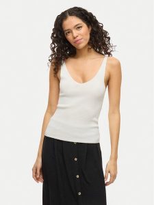 Vila Top Wennie 14104135 Biały Regular Fit. Białe topy Vila, xxl, bez wzorów, z wiskozy, bez kołnierzyka, bez ramiączek. Za 59,99 zł.
