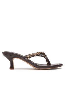 Jenny Fairy Japonki LS5730-04C Brązowy. Brązowe klapki Jenny Fairy, bez wzorów, ze skóry, bez obcasa. Za 169,99 zł.