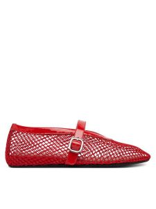 Badura Baleriny MIMOSA-SLT-24067P-52 Czerwony. Czerwone balerinki Badura, bez wzorów, z materiału, bez obcasa, bez zapięcia. Za 229,99 zł.