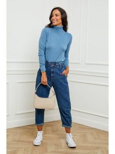 Soft Cashmere Golf w kolorze błękitnym rozmiar: 38/40. Niebieskie golfy Soft Cashmere, bez wzorów, z kaszmiru. Za 128,33 zł.