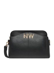 Nine West Torebka CEO-ISABELLA-S23599-1 Czarny. Czarne listonoszki Nine West, bez wzorów, z materiału, bez dodatków. Za 199,99 zł.
