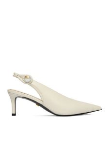 GINO ROSSI Czółenka CEO-ROSE-LT2678-1-N Biały. Białe czółenka Gino Rossi, bez wzorów, ze skóry, bez obcasa, bez zapięcia. Za 399,99 zł.