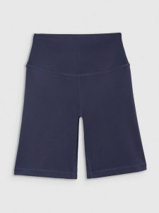4F Legginsy kolarki treningowe damskie - granatowe L. Niebieskie legginsy 4f, bez wzorów, z dzianiny, z podwyższonym stanem, krótkie. Za 99,99 zł.