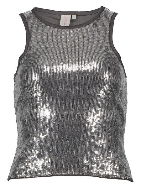 ONLY Top w kolorze srebrnym rozmiar: M. Szare topy ONLY, m, bez wzorów, bez kołnierzyka, bez ramiączek. Za 61,60 zł.