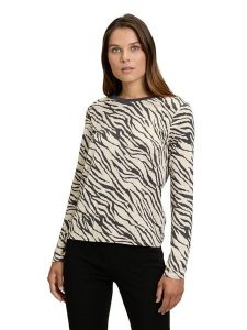 Betty Barclay Koszulka w kolorze czarno-kremowym rozmiar: 42. Brązowe bluzki Betty Barclay, bez wzorów, bez kołnierzyka, bez ramiączek. Za 82,99 zł.