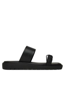Calvin Klein Jeans Klapki Rope Sandal Soft Lth Mg YW0YW01864 Czarny. Czarne klapki Calvin Klein Jeans, bez wzorów, z jeansu, bez obcasa. Za 439,99 zł.