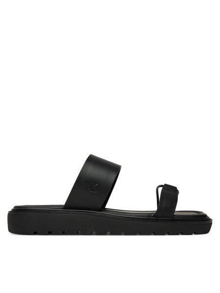 Calvin Klein Jeans Klapki Rope Sandal Soft Lth Mg YW0YW01864 Czarny. Czarne klapki Calvin Klein Jeans, bez wzorów, z jeansu, bez obcasa. Za 359,99 zł.