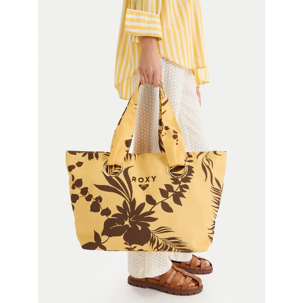 Torebka Roxy. Żółte shopper bag Roxy, bez wzorów, bez dodatków. Za 119,99 zł.