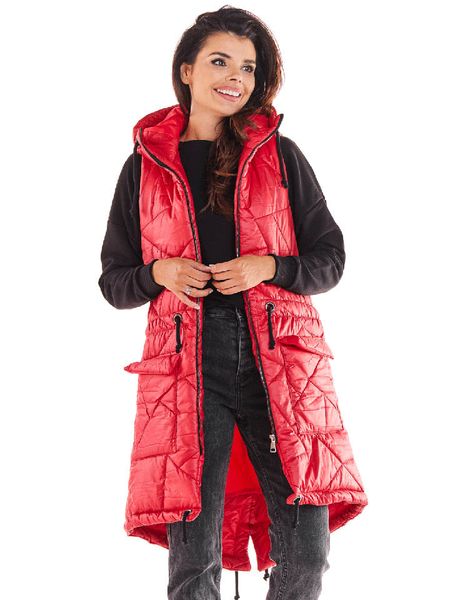 Awama Kamizelka w kolorze czerwonym rozmiar: S/M. Czerwone kamizelki Awama, m, bez wzorów, z asymetrycznym kołnierzem, bez ramiączek, bez kaptura. Za 262,95 zł.