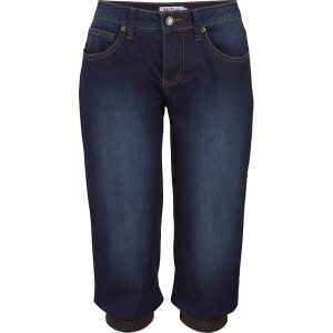 Rybaczki dżinsowe ze stretchem. Niebieskie jeansy bonprix, bez wzorów, z denimu. Za 99,99 zł.