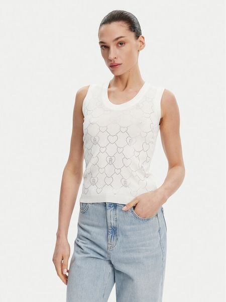 Fracomina Top FR25ST4003K414R9 Écru Regular Fit. Topy Fracomina, m, bez wzorów, z syntetyku, bez kołnierzyka, bez ramiączek. Za 179,99 zł.