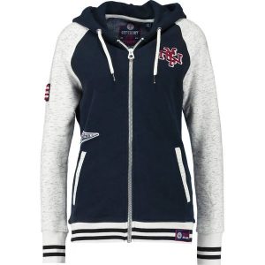 Superdry COLLEGE PATCH ZIP HOOD Bluza rozpinana oatmeal/eclipse navy. Bluzy marki Superdry. W wyprzedaży za 341,10 zł.