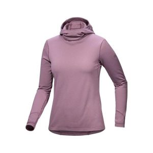 Bluza trekkingowa damska Arc'teryx Taema Thermal Hoody. Fioletowe bluzy Arcteryx, bez wzorów, bez kaptura. Za 289,74 zł.