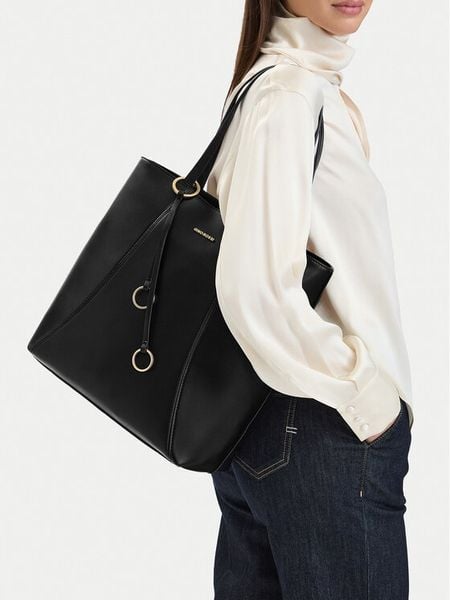 GINO ROSSI Torebka C-LDA9167A Czarny. Czarne shopper bag Gino Rossi, bez wzorów, ze skóry, bez dodatków. Za 229,99 zł.