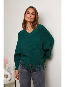 Soft Cashmere Sweter w kolorze zielonym rozmiar: 38/40. Zielone swetry oversize Soft Cashmere, bez wzorów, ze splotem, bez ramiączek. Za 155,95 zł.