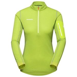 Bluza techniczna damska Mammut Aenergy ML Half Zip Pull. Zielone bluzy Mammut, bez wzorów, bez kaptura. Za 392,70 zł.