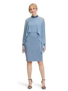 Vera Mont Sukienka w kolorze błękitnym rozmiar: 40. Niebieskie sukienki Vera Mont, bez wzorów, bez kołnierzyka, bez ramiączek, midi. Za 304,99 zł.