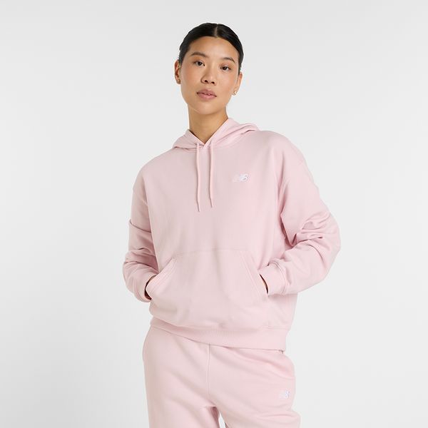 Bluza damska New Balance WT41507RSG – różowa. Czerwone bluzy New Balance, s, bez wzorów, z bawełny, z kapturem. Za 199,99 zł.