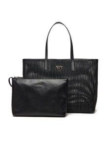 Guess Torebka Brigitta HWWZ72 06240 Czarny. Czarne shopper bag Guess, z aplikacjami, ze skóry, bez dodatków. Za 649,99 zł.