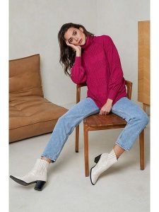 Soft Cashmere Golf w kolorze różowym rozmiar: 34/36. Różowe swetry oversize Soft Cashmere, bez wzorów, z kaszmiru, bez ramiączek. Za 104,99 zł.