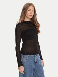 HUGO Sweter Slumy_B 50543045 Czarny Slim Fit. Czarne swetry klasyczne Hugo, xl, z wiskozy, bez kołnierzyka. Za 359,99 zł.