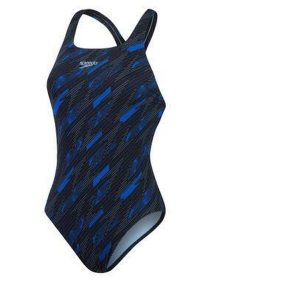 Damski kostium kąpielowy 1-częściowy Speedo Hyper Boom Allover Medalist. Niebieskie stroje jednoczęściowe 318, bez wzorów. Za 251,00 zł.