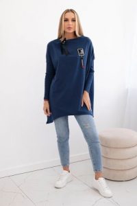 Bluza oversize z asymetrycznymi bokami jeansowa. Bluzy KESI, l, bez wzorów, z bawełny, bez kaptura. Za 209,11 zł.