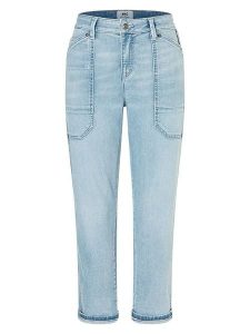 MAC Dżinsy "Iowa" - Relaxed fit - w kolorze błękitnym rozmiar: 42. Niebieskie jeansy MAC, z aplikacjami, ze skóry, z podwyższonym stanem. Za 292,21 zł.
