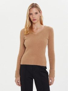 Morgan Sweter 212-MOOVE Brązowy Regular Fit. Brązowe swetry klasyczne Morgan, m, z syntetyku, bez kołnierzyka. Za 209,99 zł.