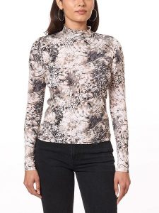 Scotch & Soda Sweter w kolorze kremowo-beżowo-granatowym rozmiar: L. Brązowe długie swetry Scotch & Soda, l, z bawełny, bez kołnierzyka. Za 87,81 zł.