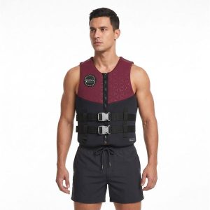 Kamizelka neoprenowa 50N bordowa. Czarne kamizelki HANA OUTDOORS, xs, bez wzorów, z neoprenu, bez kołnierzyka, bez ramiączek, bez kaptura. Za 399,99 zł.
