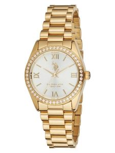 U.S. Polo Assn. Zegarek kwarcowy w kolorze złoto-kremowym rozmiar: onesize. Białe, analogowe zegarki U.S. Polo Assn. Za 217,99 zł.