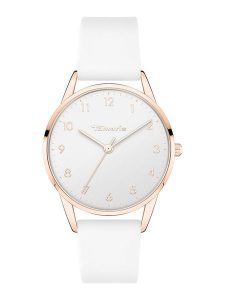 Tamaris Zegarek kwarcowy w kolorze różowozłoto-białym rozmiar: onesize. Białe, analogowe zegarki Tamaris. Za 130,99 zł.