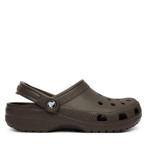 Klapki Crocs. Brązowe klapki Crocs, bez wzorów, bez obcasa. Za 239,99 zł.