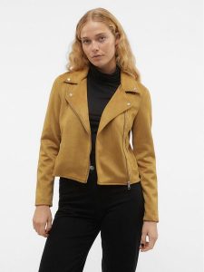 Vero Moda Kurtka z imitacji skóry Jose 10300938 Brązowy Regular Fit. Brązowe kurtki Vero Moda, m, bez wzorów, ze skóry, bez kaptura. Za 149,99 zł.
