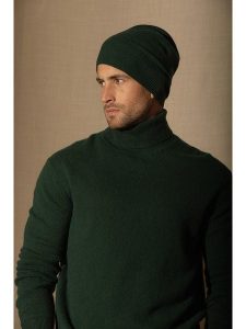 Perfect Cashmere Kaszmirowa czapka beanie "Faith" w kolorze ciemnozielonym rozmiar: onesize. Zielone czapki Perfect Cashmere, bez wzorów, z kaszmiru. Za 121,99 zł.