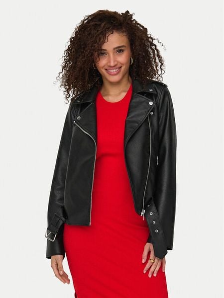 ONLY Kurtka z imitacji skóry Mille 15357332 Czarny Slim Fit. Czarne kurtki ONLY, m, bez wzorów, ze skóry, bez kaptura. Za 139,99 zł.