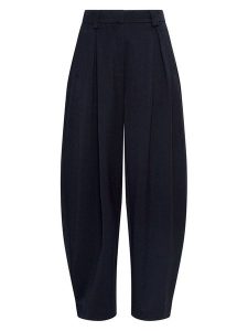 MOSS COPENHAGEN Spodnie "Mynthe" w kolorze granatowym rozmiar: XL. Niebieskie spodnie z wysokim stanem Moss Copenhagen, bez wzorów, z materiału, z podwyższonym stanem. Za 204,96 zł.