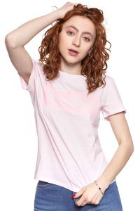 WRANGLER T SHIRT DAMSKI LOGO TEE CRADLE PINK W7P3EVXBJ 112132040. Różowe t-shirty Wrangler, xs, bez wzorów, bez kołnierzyka, bez ramiączek. Za 69,99 zł.
