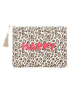 Zwillingsherz Kosmetyczka "Happy" w kolorze beżowym - 24 x 18 cm rozmiar: onesize. Brązowe kosmetyczki Zwillingsherz, bez wzorów, z materiału. Za 140,86 zł.