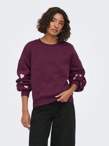 ONLY Bluza w kolorze fioletowym rozmiar: S. Różowe bluzy ONLY, s, bez wzorów, bez kaptura. Za 114,95 zł.