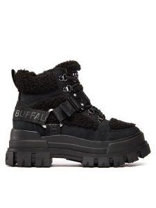 Buffalo Trapery Aspha Com Mid Warm 1622328 Czarny. Czarne buty zimowe Buffalo, ze skóry, bez obcasa, bez zapięcia. Za 629,99 zł.